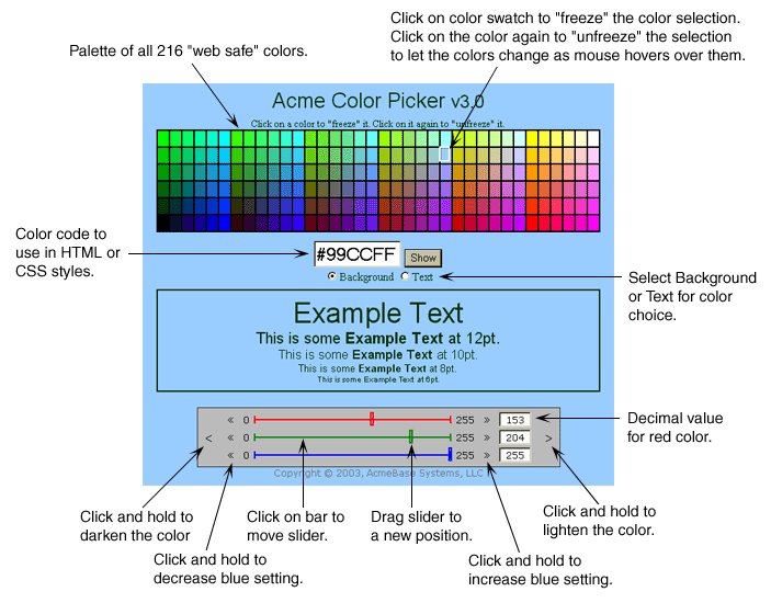 Color picker screen.